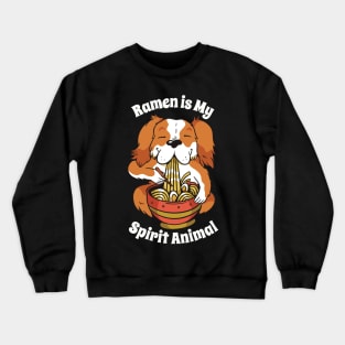 Cute Dog Eating Ramen Design, Great Gift for Ramen Lovers Crewneck Sweatshirt